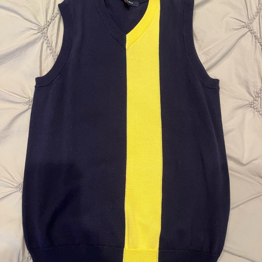 Brooks Brothers Men's Navy and Yellow Sweater Vest